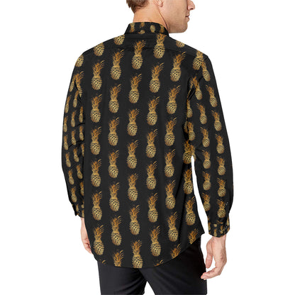 Pineapple Pattern Print Design A02 Men's Long Sleeve Shirt