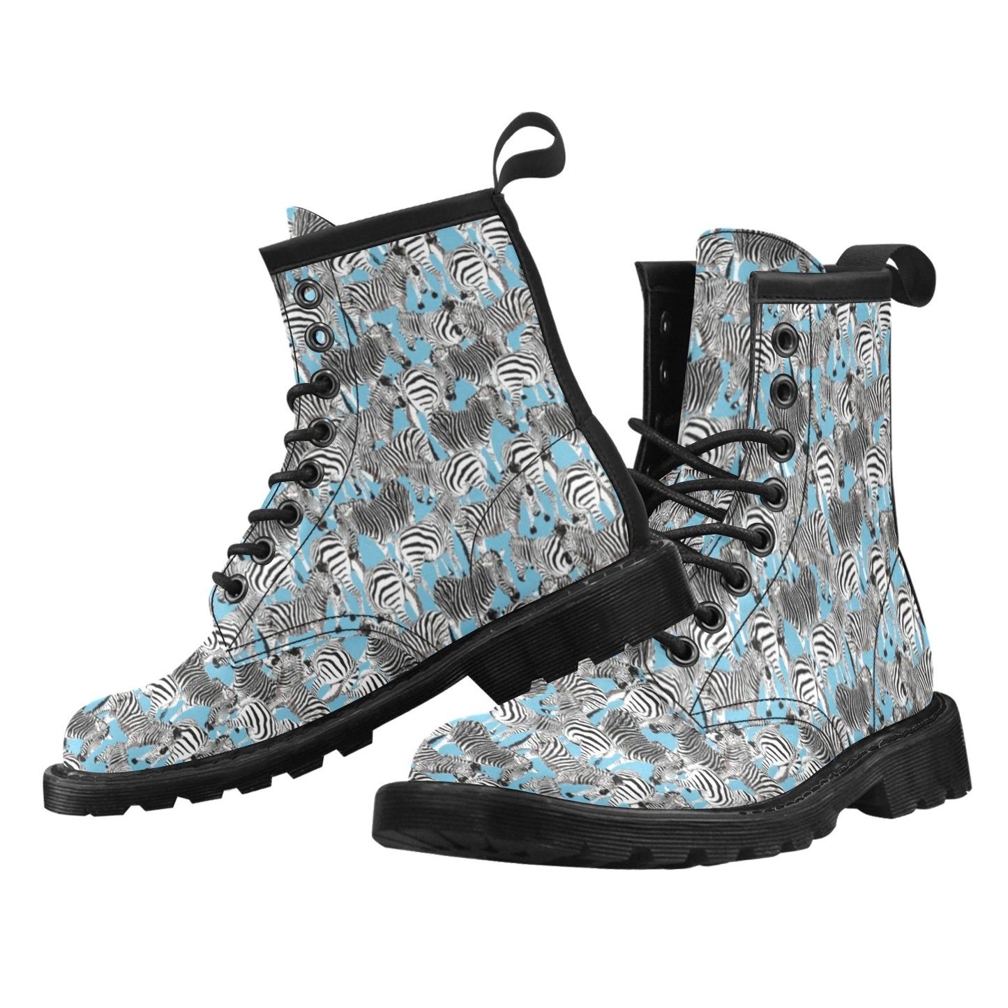 Zebra Print Design LKS305 Women's Boots