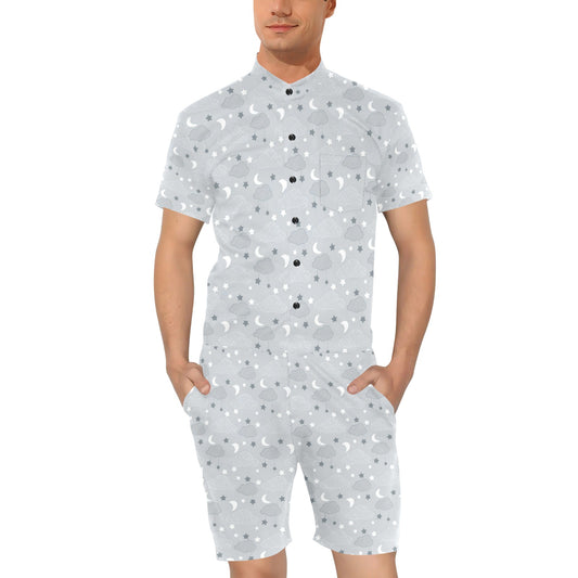 Cloud Pattern Print Design 04 Men's Romper