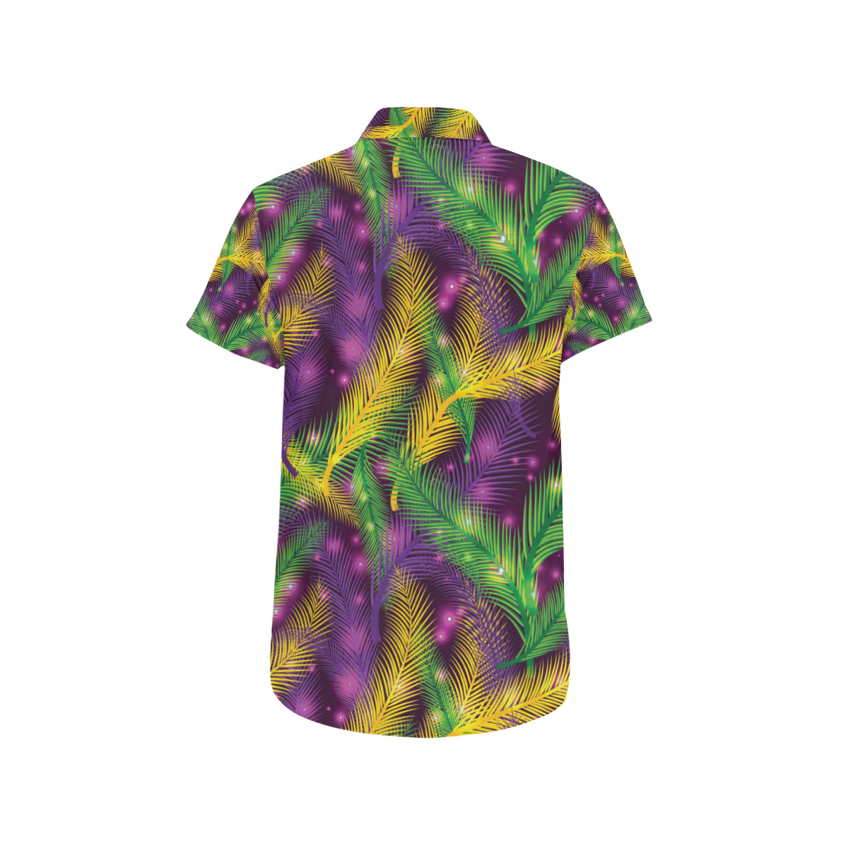 Mardi Gras Pattern Print Design 09 Men's Short Sleeve Button Up Shirt