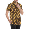 Cheetah Pattern Print Design 03 Men's Short Sleeve Button Up Shirt