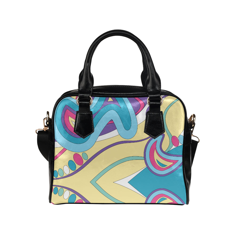 Funky Retro Pattern Print Design A01 Shoulder Handbag
