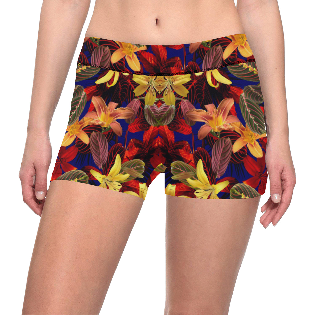 Lily Pattern Print Design LY014 Yoga Shorts