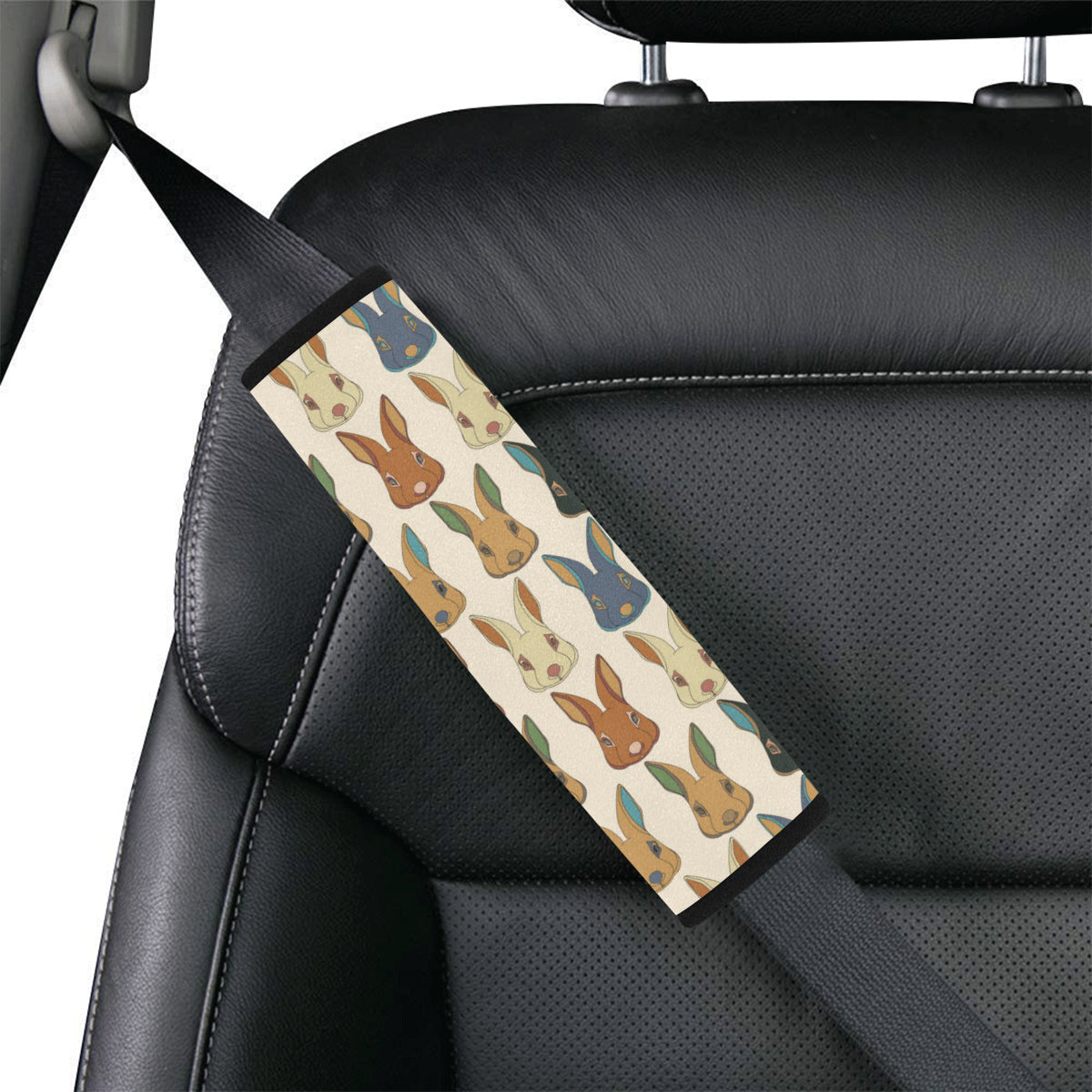 Rabbit Pattern Print Design RB04 Car Seat Belt Cover