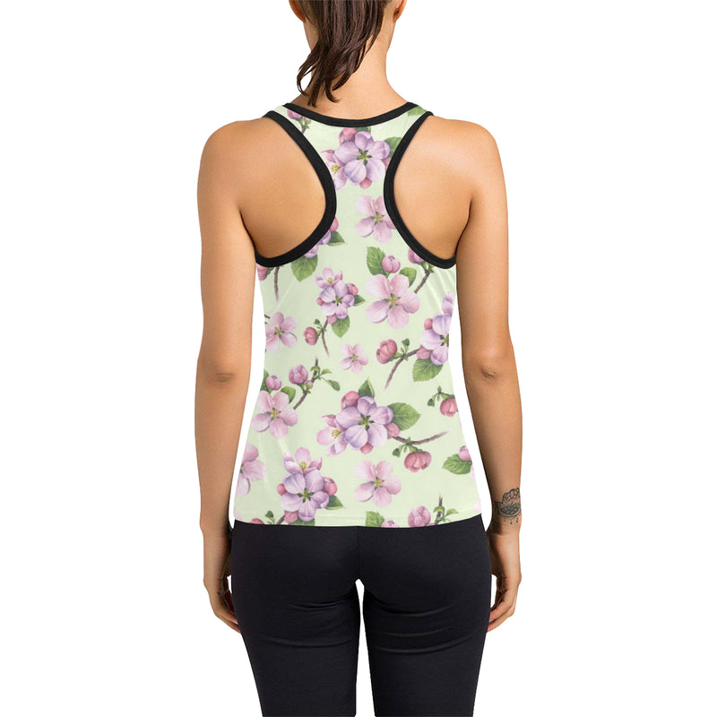 Apple blossom Pattern Print Design AB05 Women's Racerback Tank Top