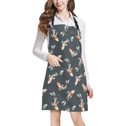 KOI Fish Pattern Print Design 04 Apron with Pocket