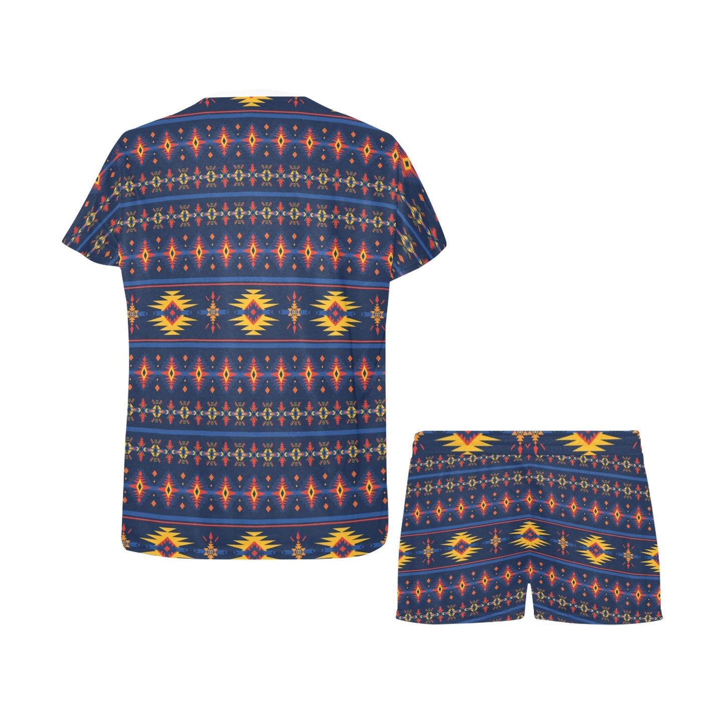 Southwest Pattern Print Design LKS306 Women's Short Pajama Set