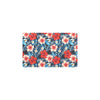 Red Hibiscus Blue Scene Kitchen Mat