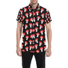 Mushroom Pattern Print Design A02 Men's Short Sleeve Button Up Shirt