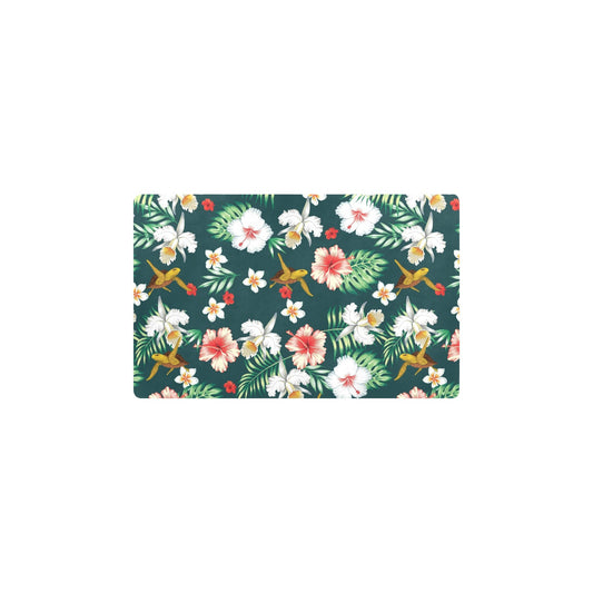 Hawaiian Flower Design with SeaTurtle Print Kitchen Mat
