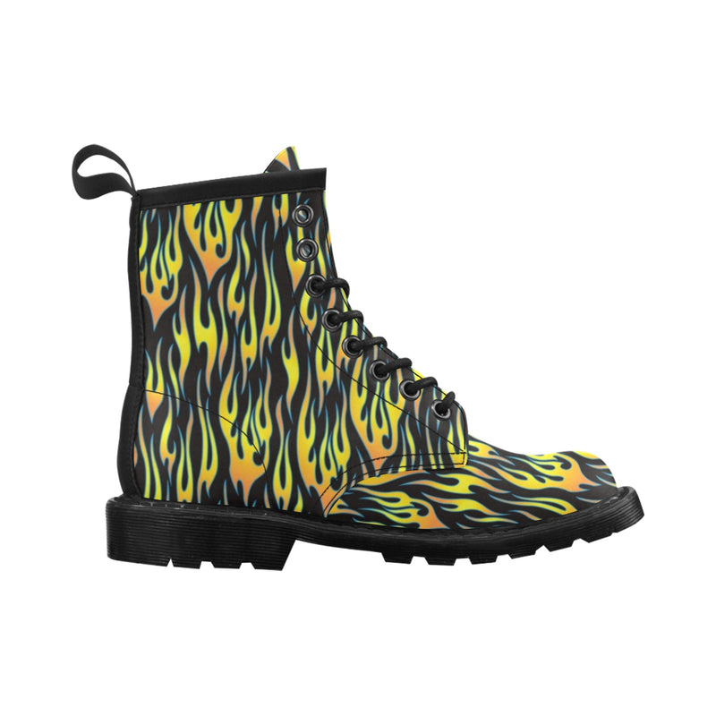Flame Fire Yellow Pattern Women's Boots