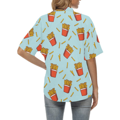 French Fried Pattern Print Design 02 Women's Hawaiian Shirt