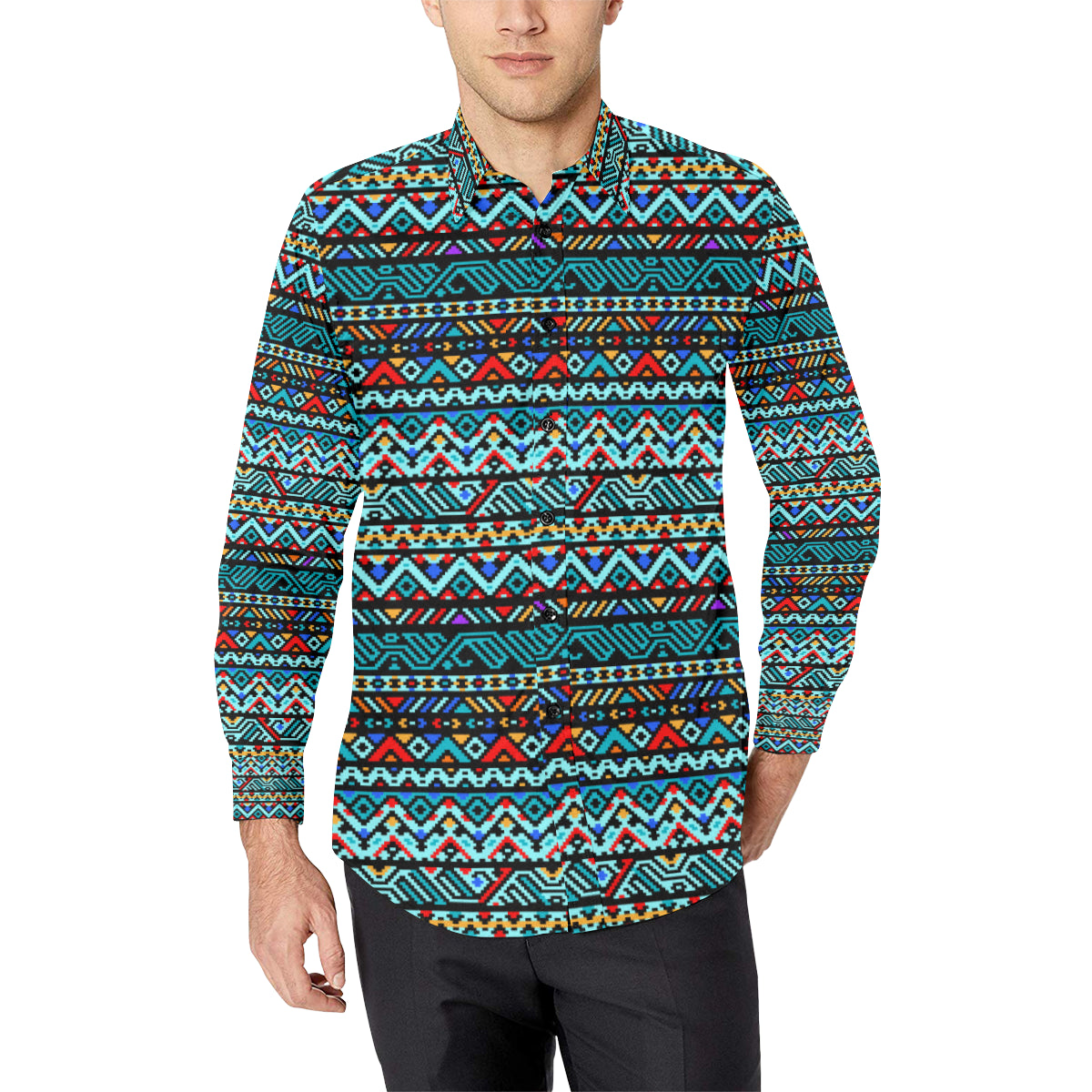 Southwestern Style Men's Long Sleeve Shirt
