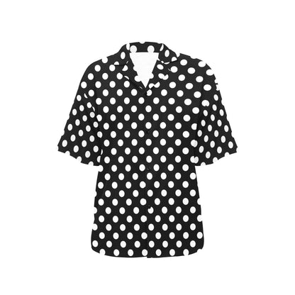 Polka Dot Black White Pattern Print Design 03 Women's Hawaiian Shirt
