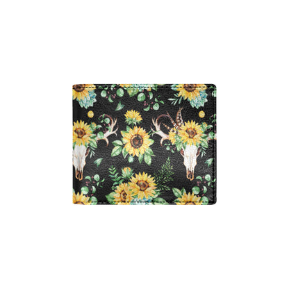 Sunflower Pattern Print Design SF08 Men's ID Card Wallet