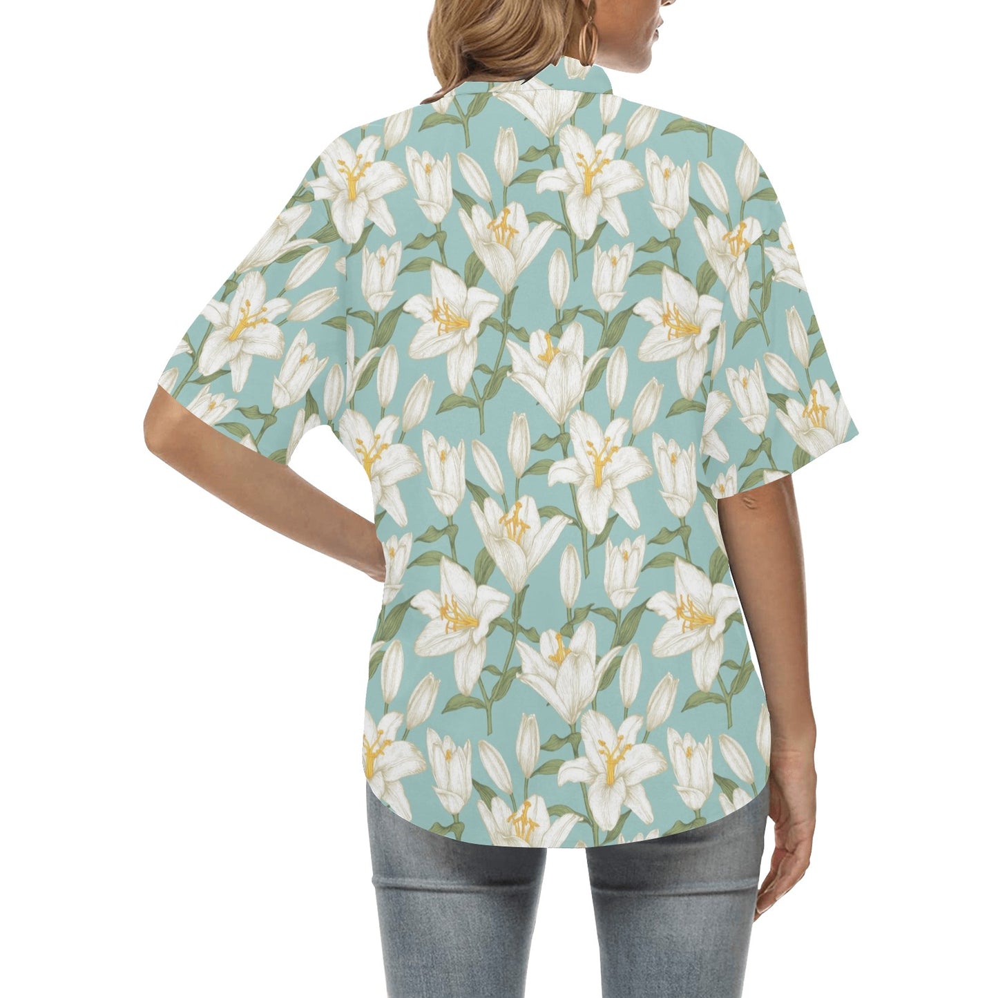 Lily Pattern Print Design LY09 Women's Hawaiian Shirt