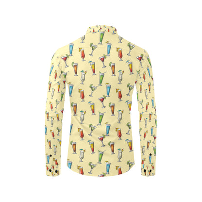 Cocktail Pattern Print Design 02 Men's Long Sleeve Shirt