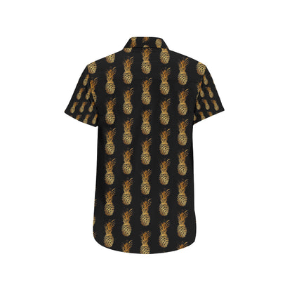 Pineapple Pattern Print Design A02 Men's Short Sleeve Button Up Shirt