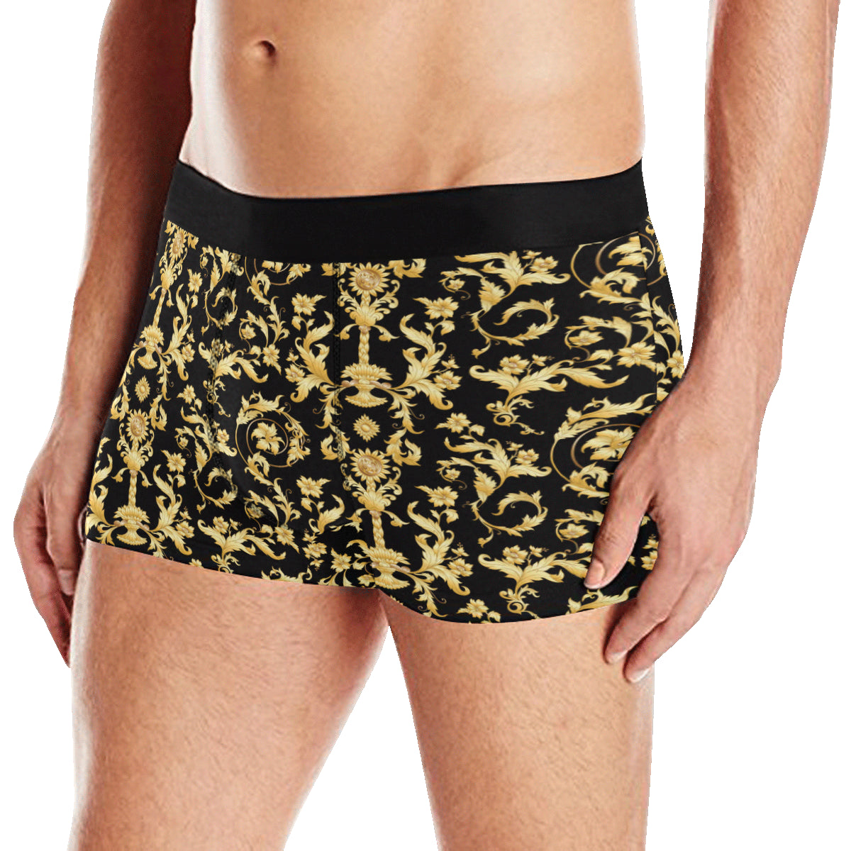 Baroque Golden Pattern Print Design 04 Men's Boxer Briefs