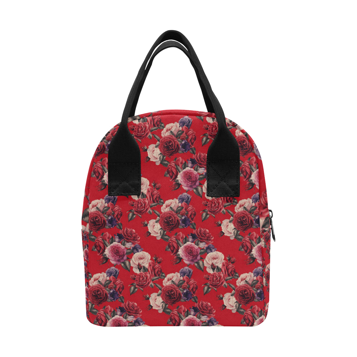 Rose Red Pattern Print Design RO07 Insulated Lunch Bag