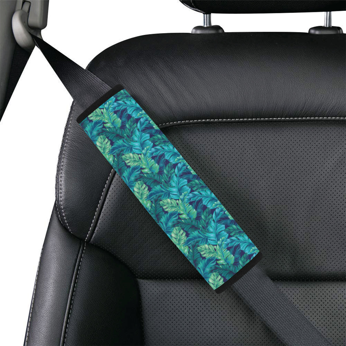 Banana Leaf Pattern Print Design 06 Car Seat Belt Cover