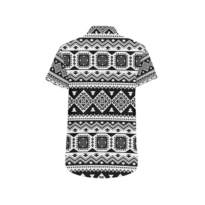 Aztec Pattern Print Design 08 Men's Short Sleeve Button Up Shirt