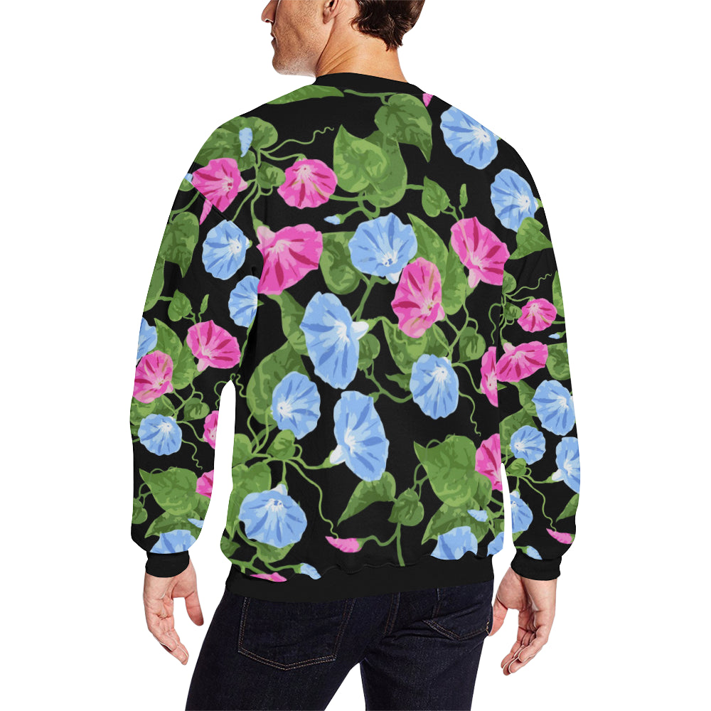 Morning Glory Pattern Print Design MG04 Men Long Sleeve Sweatshirt