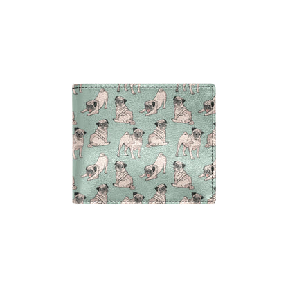Pug Pattern Print Design A01 Men's ID Card Wallet