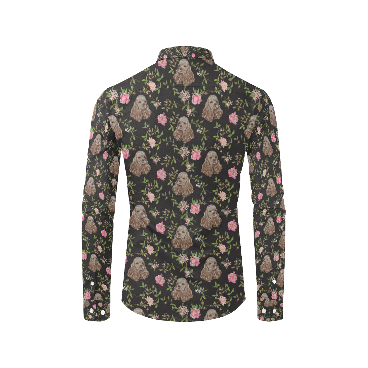 Cocker Pattern Print Design 03 Men's Long Sleeve Shirt