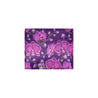 Orchid Pattern Print Design A03 Men's ID Card Wallet