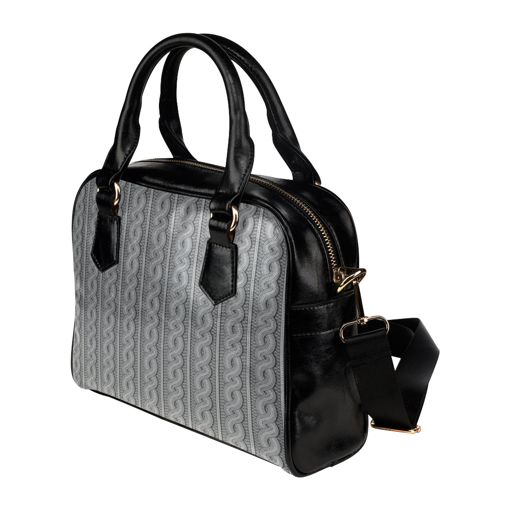 Cable Knit Pattern Print Design 01 Shoulder Handbag