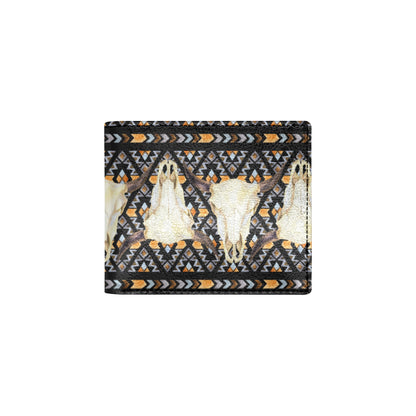 Buffalo Head Pattern Print Design 03 Men's ID Card Wallet