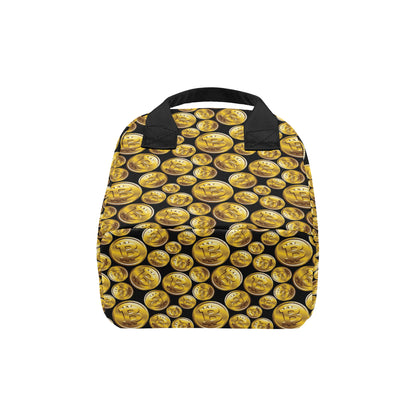 Bitcoin Pattern Print Design DO05 Insulated Lunch Bag