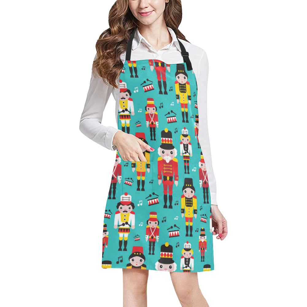 Nutcracker Pattern Print Design A03 Apron with Pocket