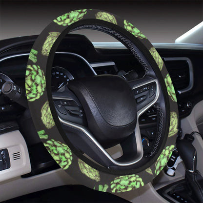 Artichoke Pattern Print Design 02 Steering Wheel Cover with Elastic Edge