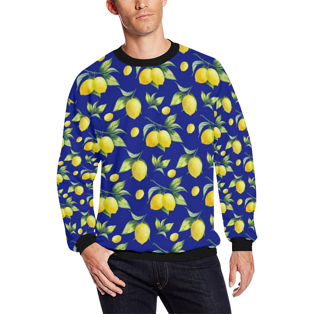 Lemon Pattern Print Design LM06 Men Long Sleeve Sweatshirt