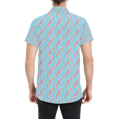 Bacon Pattern Print Design 03 Men's Short Sleeve Button Up Shirt