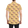 Dachshund Pattern Print Design 07 Men's Short Sleeve Button Up Shirt