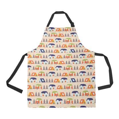 Camper Tent Pattern Print Design 03 Apron with Pocket