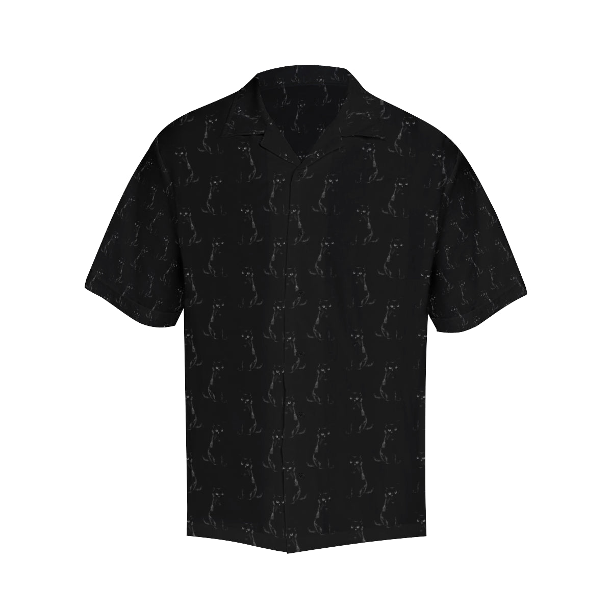 Black Cat Pattern Print Design 03 Men's Hawaiian Shirt