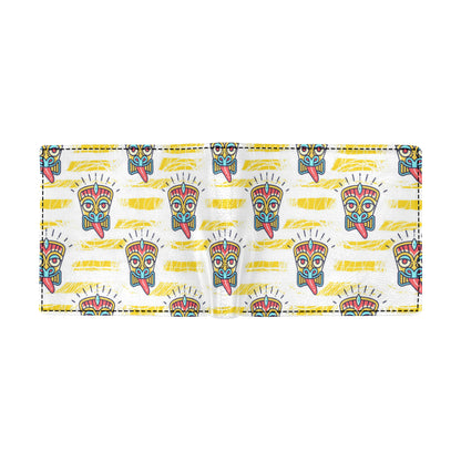 Tiki Smile Mask Print Pattern Men's ID Card Wallet
