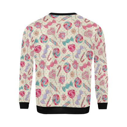 Candy Pattern Print Design CA04 Men Long Sleeve Sweatshirt