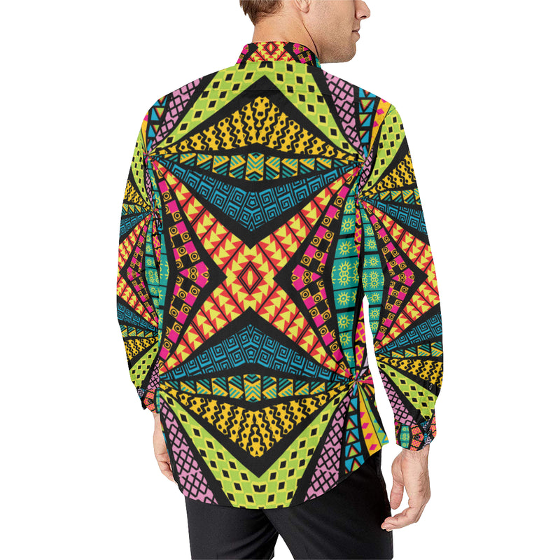 Kaleidoscope Pattern Print Design 05 Men's Long Sleeve Shirt