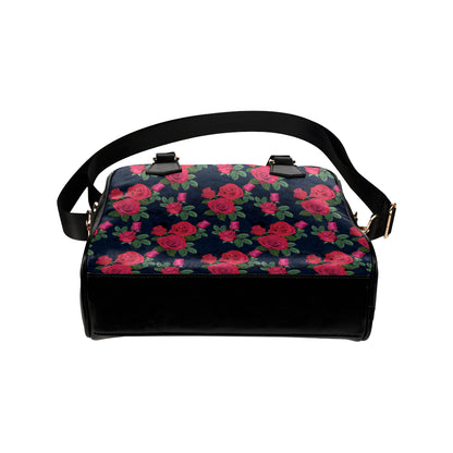 Rose Pattern Print Design A04 Shoulder Handbag