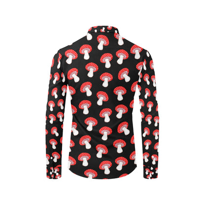 Mushroom Pattern Print Design A02 Men's Long Sleeve Shirt
