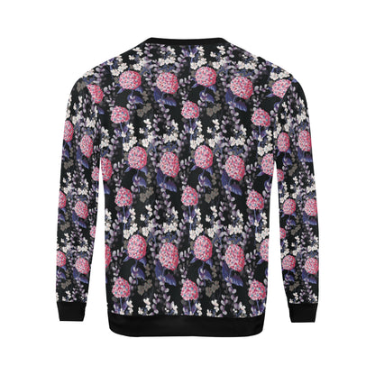 Hydrangea Pattern Print Design HD04 Men Long Sleeve Sweatshirt
