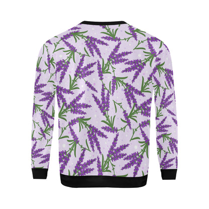 Lavender Pattern Print Design LV02 Men Long Sleeve Sweatshirt