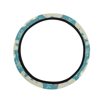 Bear Pattern Print Design BE04 Steering Wheel Cover with Elastic Edge