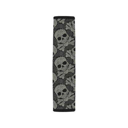 Paisley Skull Pattern Print Design A01 Car Seat Belt Cover