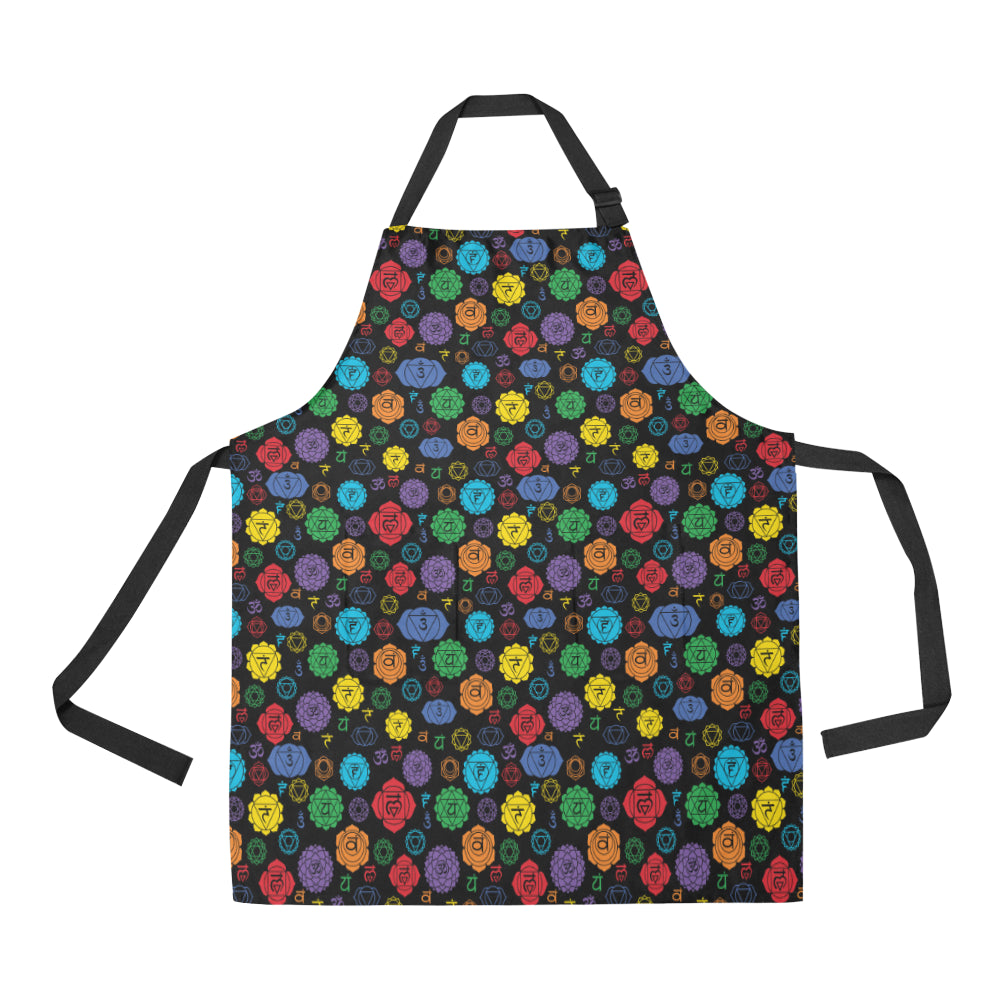 Chakra Pattern Print Design 01 Apron with Pocket